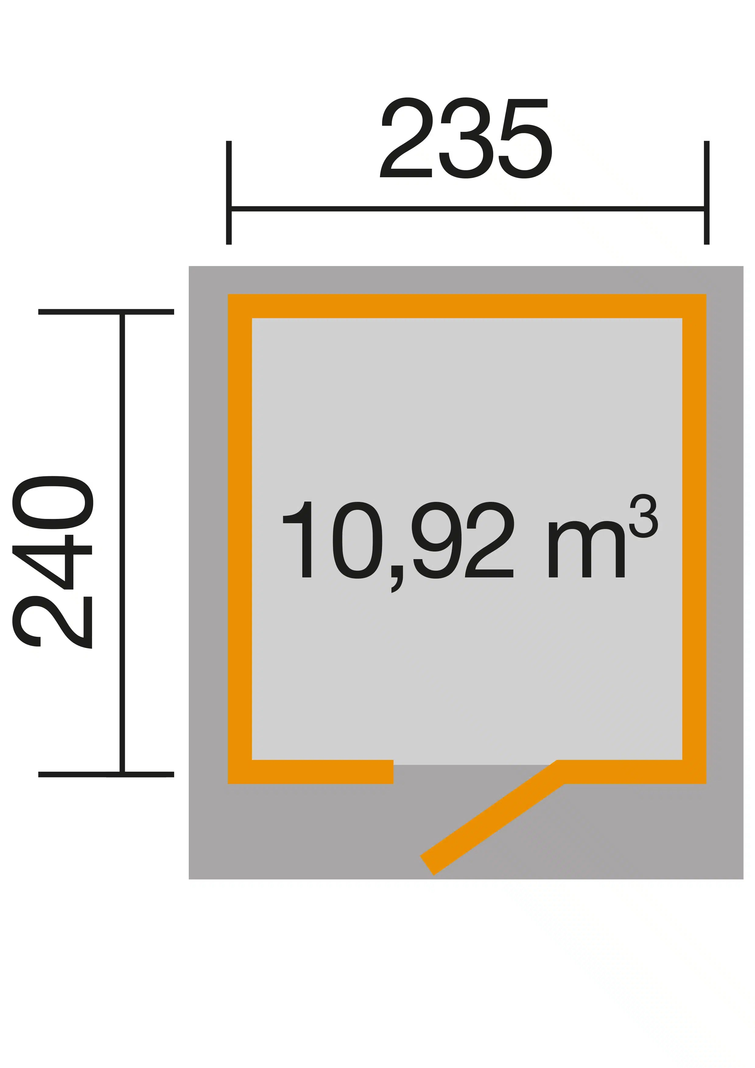 Gartenhaus Maße 235x240