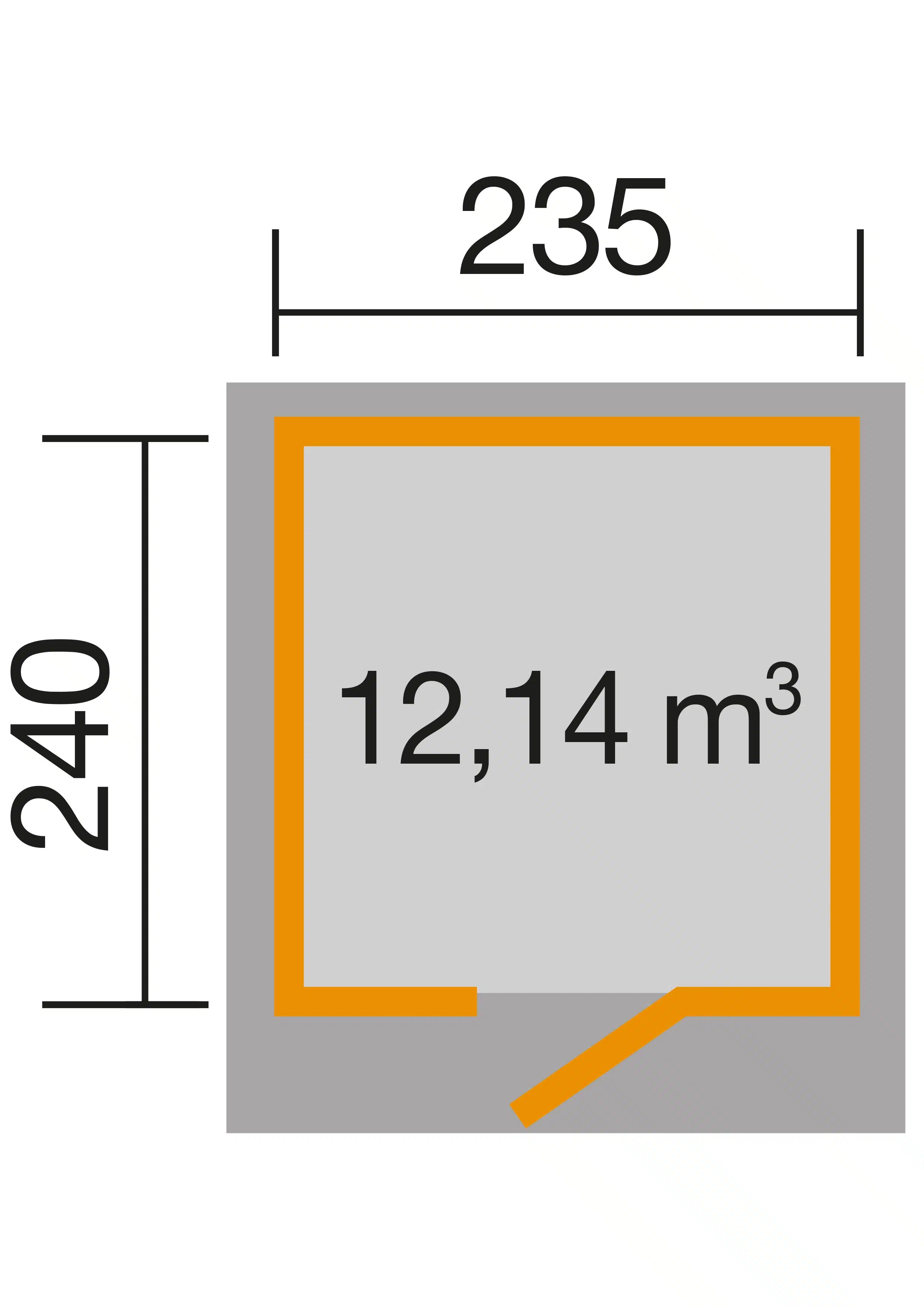 Gartenhaus Maße 235x240