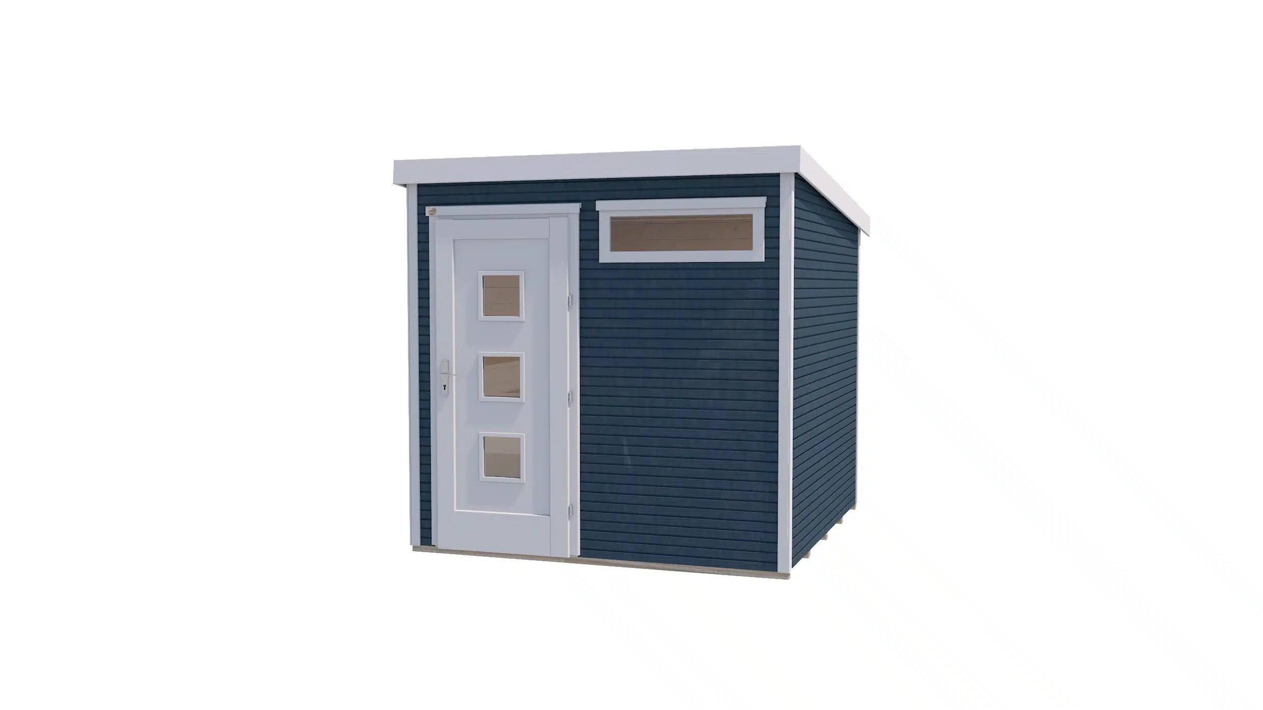 Weka Pultdachdach Designhaus aus Fichtenholz in weiß/anthrazit - Gartenhaus zum verstauen oder als Wohnraumerweiterung nutzen