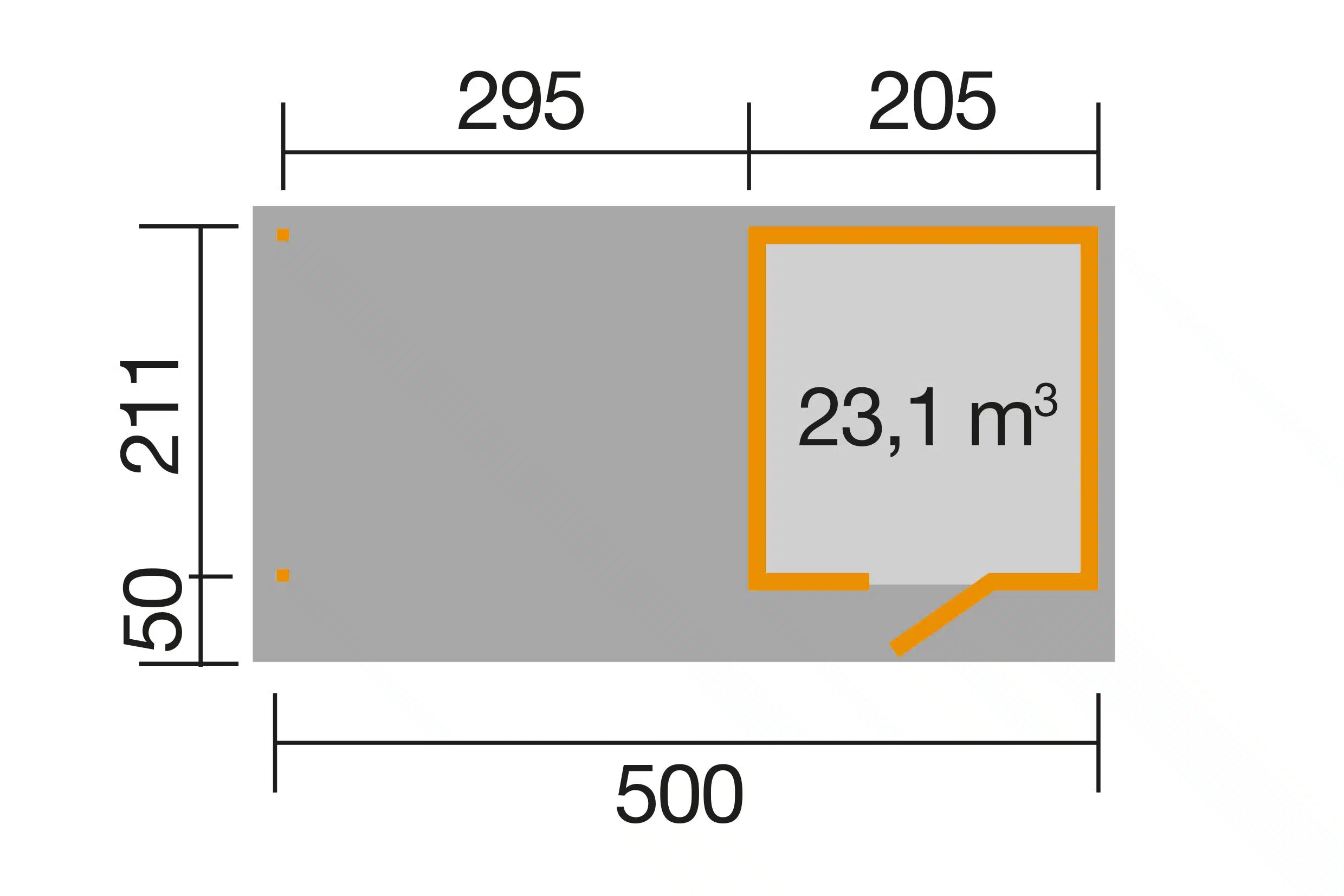 Gartenhaus Maße 500x211