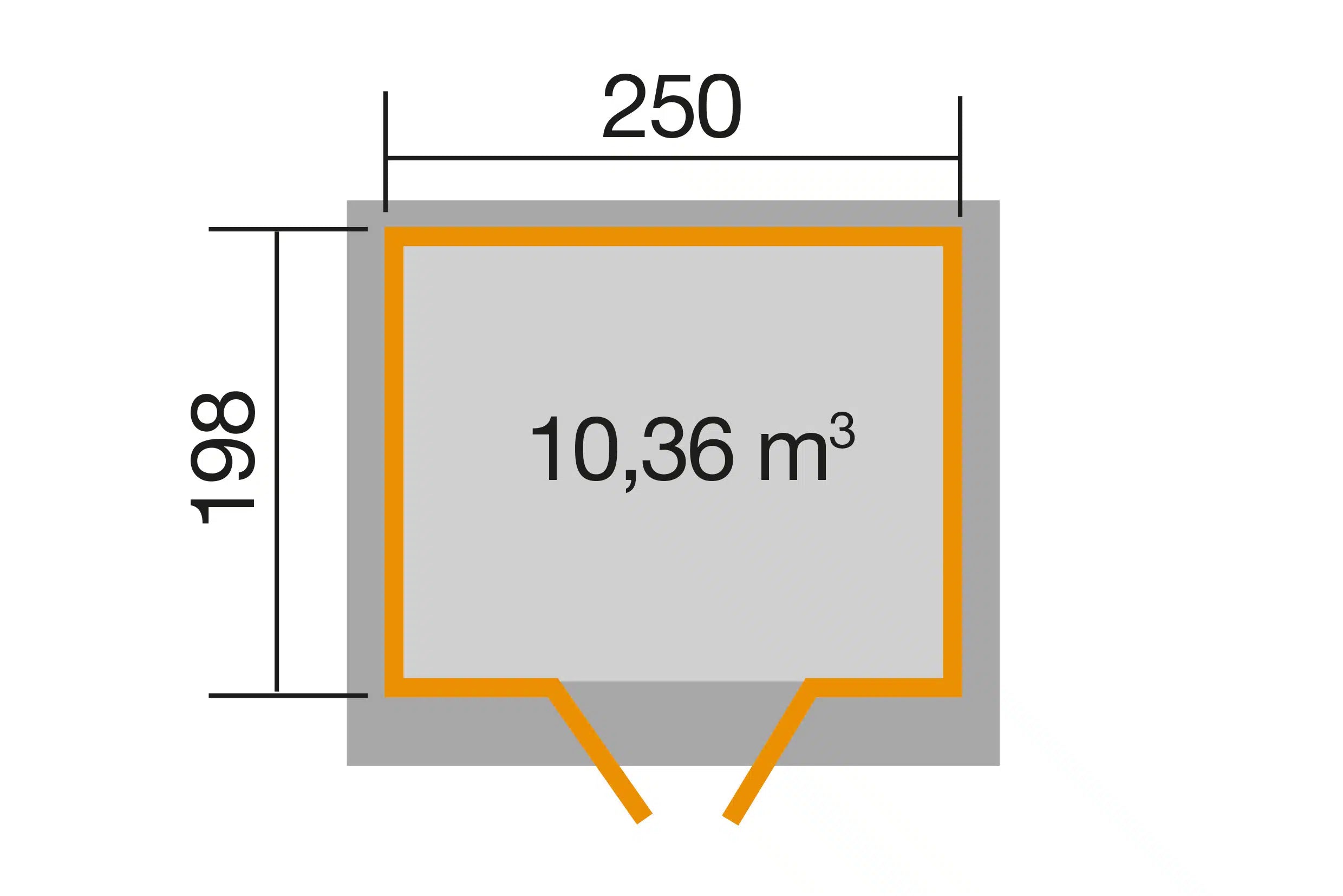 Gartenhaus Grundriss 250x198
