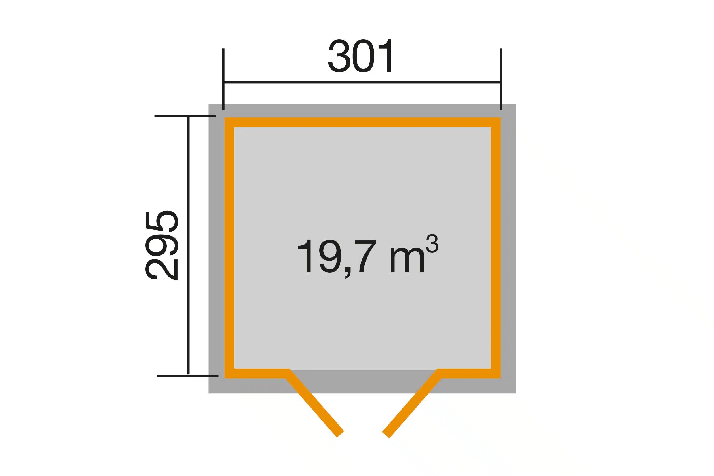 Gartenhaus Maße 301x295