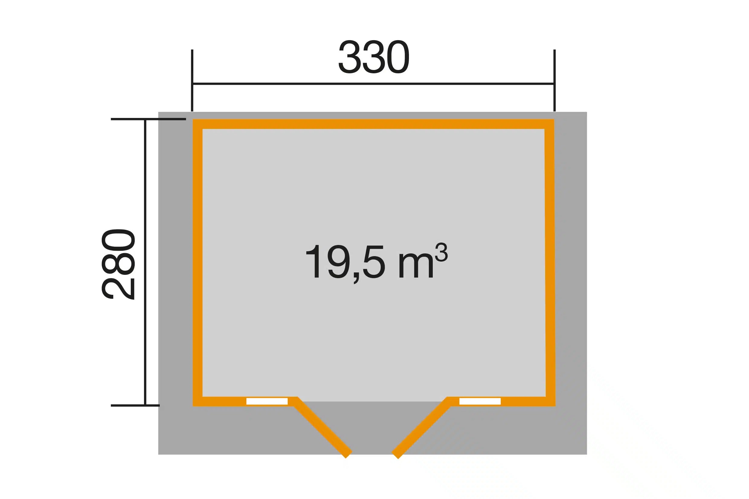 Gartenhaus Maße 330x280