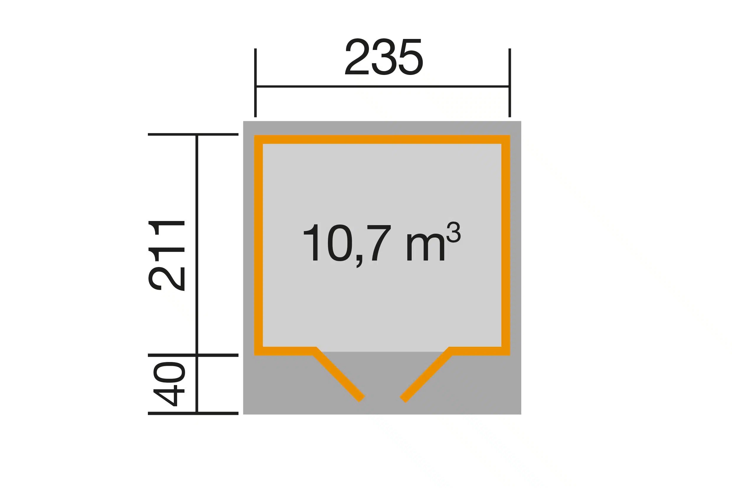 Gartenhaus Maße 235x211