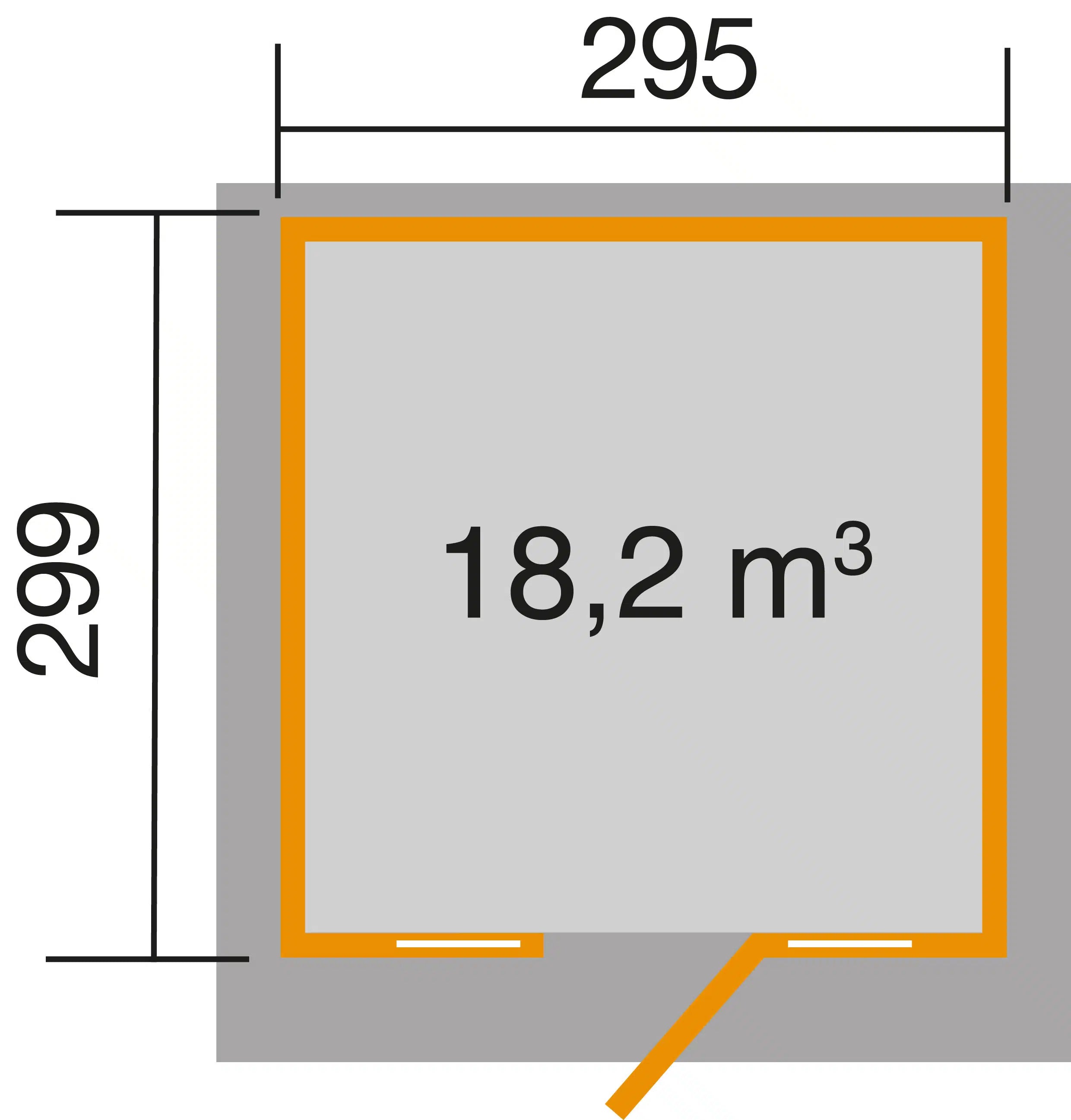 Gartenhaus Maße 295x299