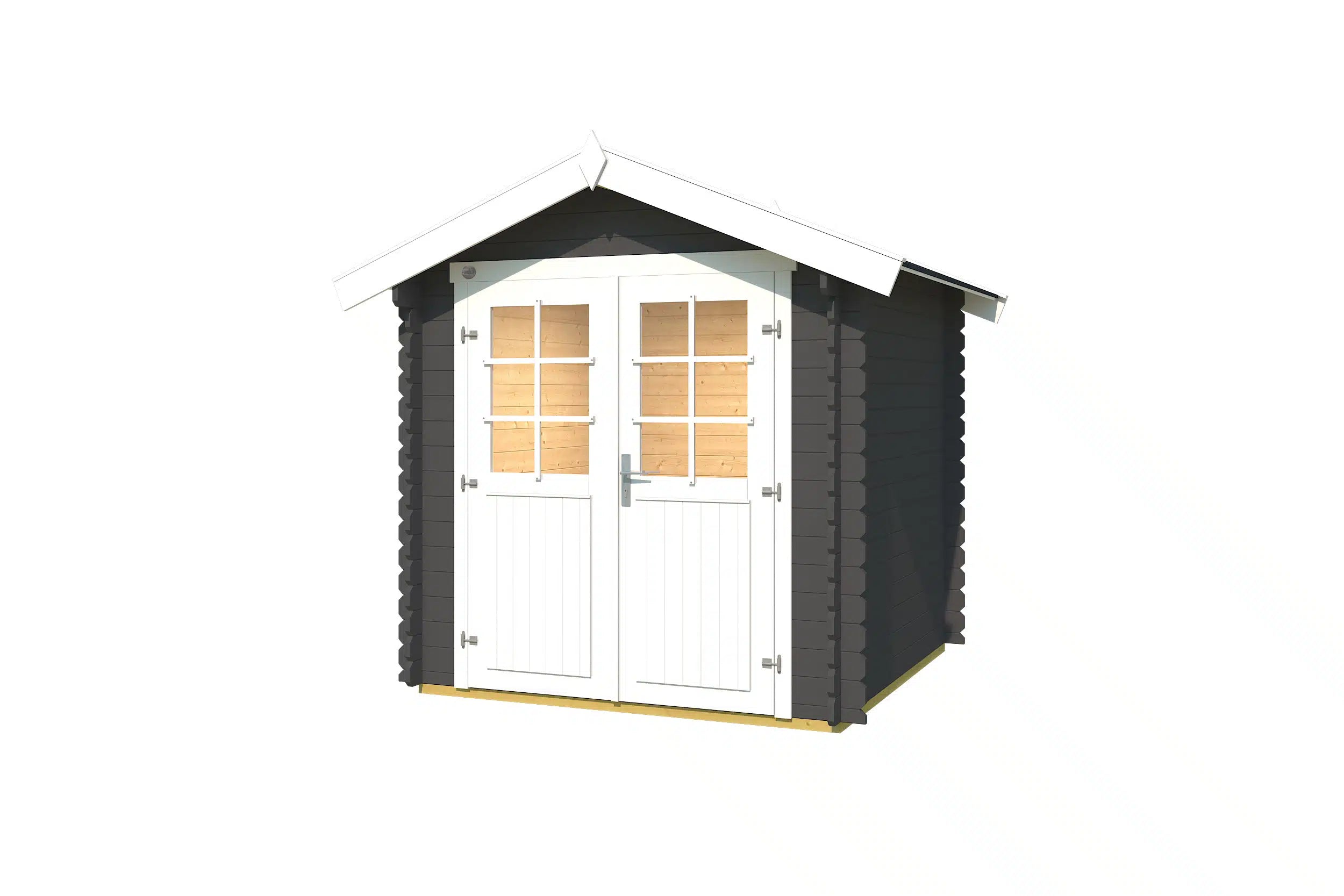 Weka Satteldach Gerätehaus aus Fichtenholz in graphitgrau - Nutzen sie ihr Garten als Lager oder verstauen sie ihr Gartenwerkzeug