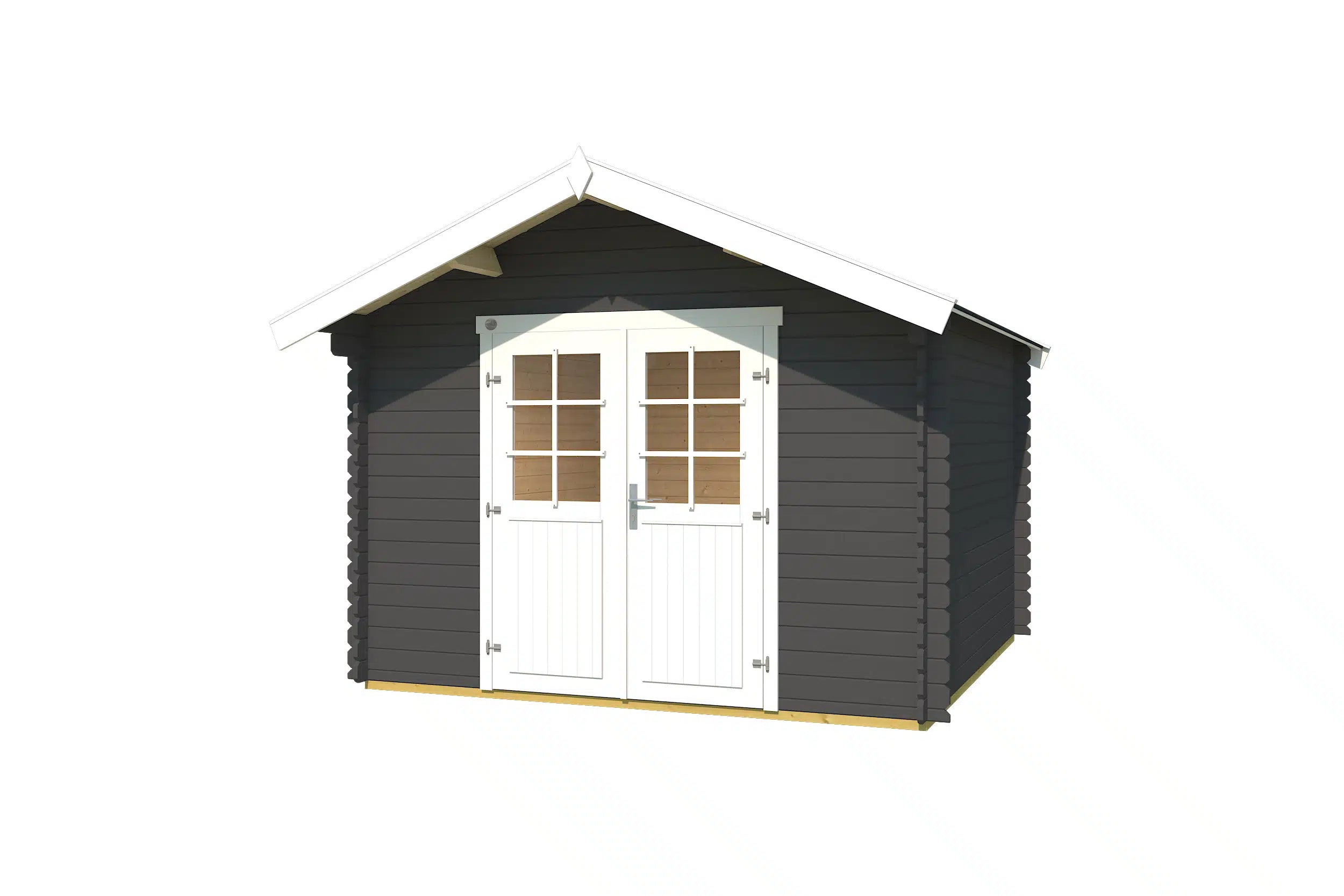 Weka Satteldach Gerätehaus aus Fichtenholz in graphitgrau - Nutzen sie ihr Garten als Lager oder verstauen sie ihr Gartenwerkzeug